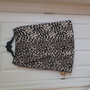 Leopard print midi skirt